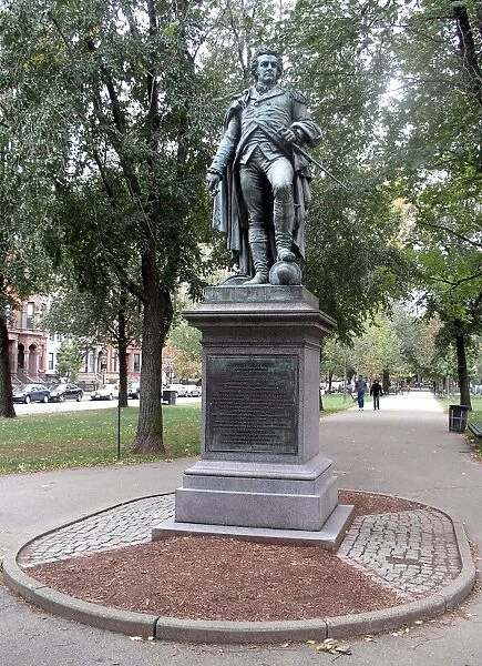 American Revolutionary officer. Bronze, 1875, by Martin Milmore at Boston, Massachusetts