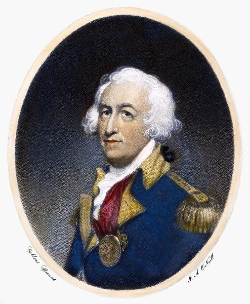American Revolutionary officer. Mezzotint, American, 19th century, after Gilbert Stuart