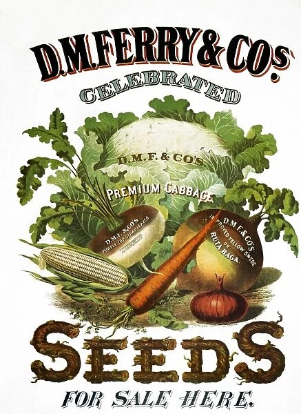 American seed company lithograph poster, c1880