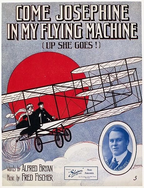 American sheet music cover for Come Josephine in My Flying Machine, with music by Fred Fisher and lyrics by Alfred Bryan, 1910