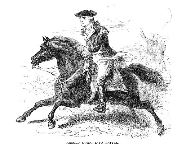 American soldier and traitor. Wood engraving, American, 19th century