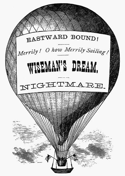 American typefounders cut featuring an illustration of a hot air balloon, 19th century