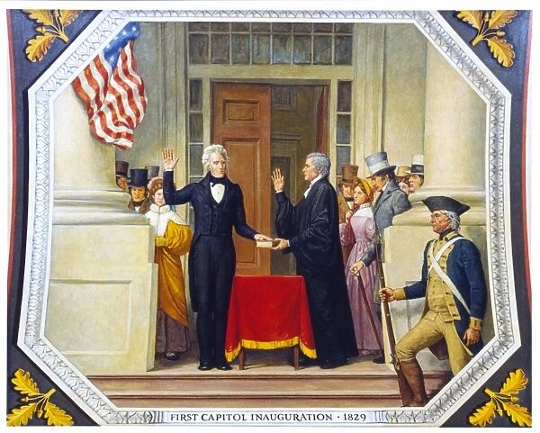 ANDREW JACKSON (1767-1845). Seventh President of the United States. Taking the oath of office