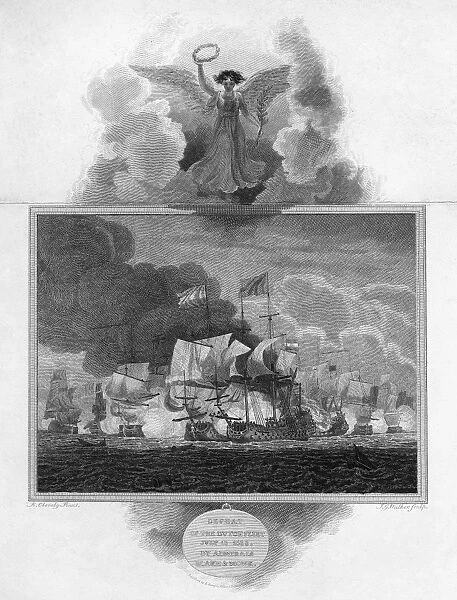 ANGLO-DUTCH WAR, 1653. The Battle of Scheveningen between the English Fleet under