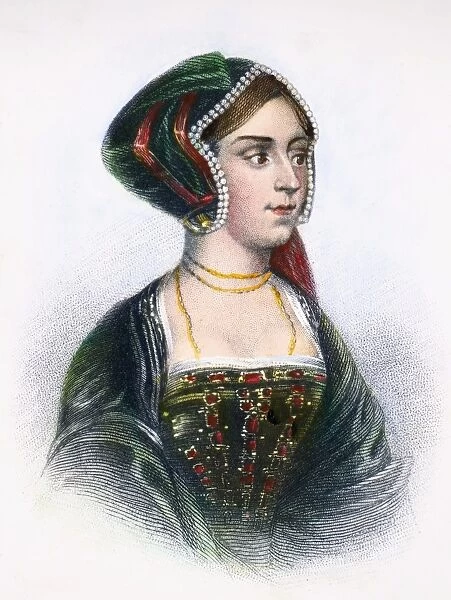 ANNE BOLEYN (1507-1536). Second wife of King Henry VIII of England. Stipple engraving, 19th century
