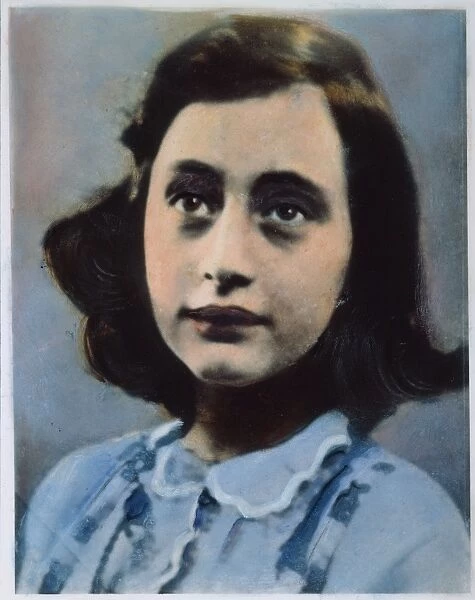 ANNE FRANK (1929-1945). German-Jewish diarist. Oil over a photograph
