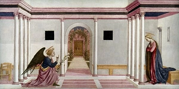 THE ANNUNCIATION. Domenico Veneziano. Painting, 15th century
