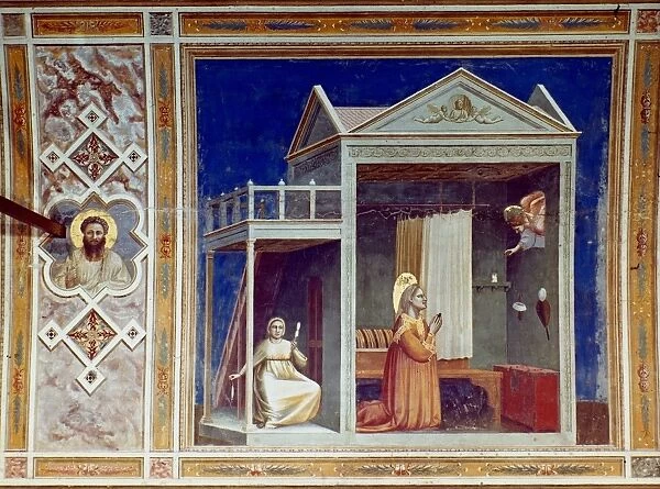 ANNUNCIATION TO SAINT ANNE. Fresco, c1304, by Giotto
