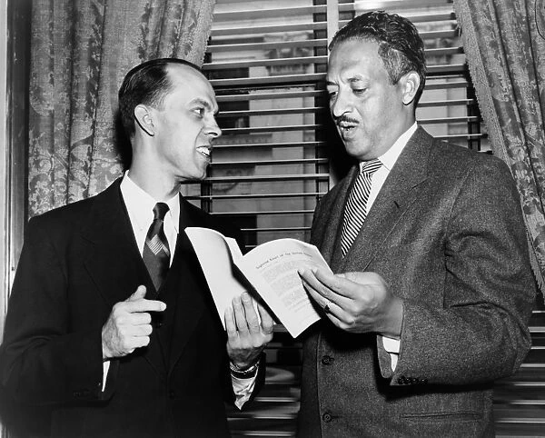 ANTI-SEGREGATION, 1955. Thurgood Marshall and Spottswood Robinson III in Washington, D