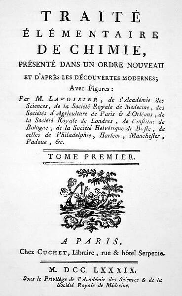ANTOINE LAURENT LAVOISIER (1743-1794). French chemist