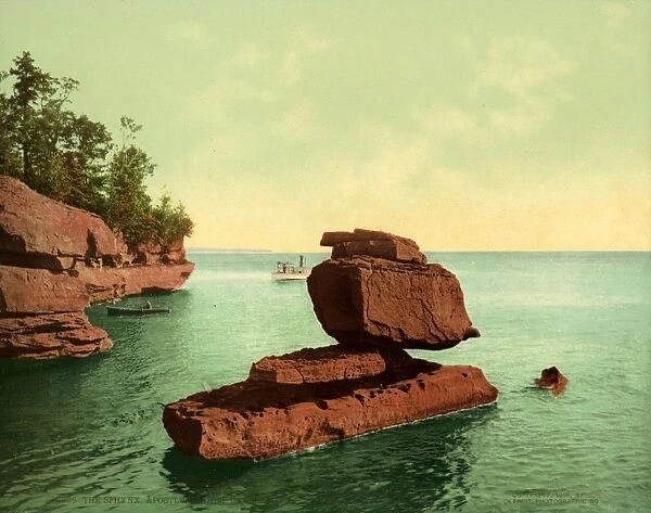APOSTLE ISLANDS: SPHINX. The Sphinx, a rock formation at Stockton Island, one of