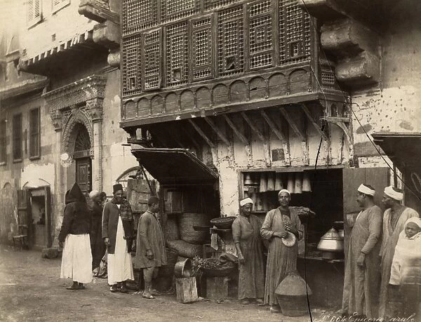 ARAB GROCERY, c1865. An Arab grocery in North Africa, possibly Egypt. Photograph by Adelphi