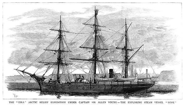 ARCTIC EXPEDITION, 1882. The steamship Hope, captained by Sir Allen Young