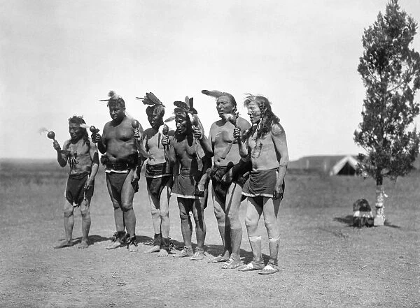 ARIKARA MEDICINE MEN, c1908. A group of Arikara medicine men in North Dakota
