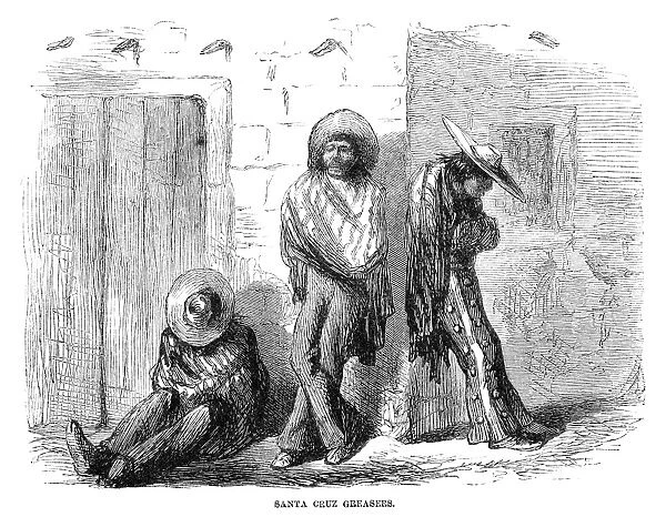 ARIZONA: MEN, 1864. Local men in Santa Cruz, Arizona. Wood engraving, American, 1864