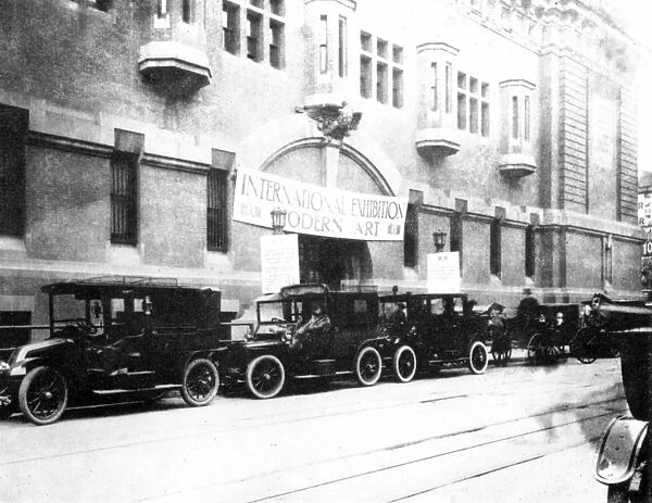 ARMORY EXHIBITION, 1913. The 69th Infantry Regiment Armory on Lexington Avenue and 25th Street