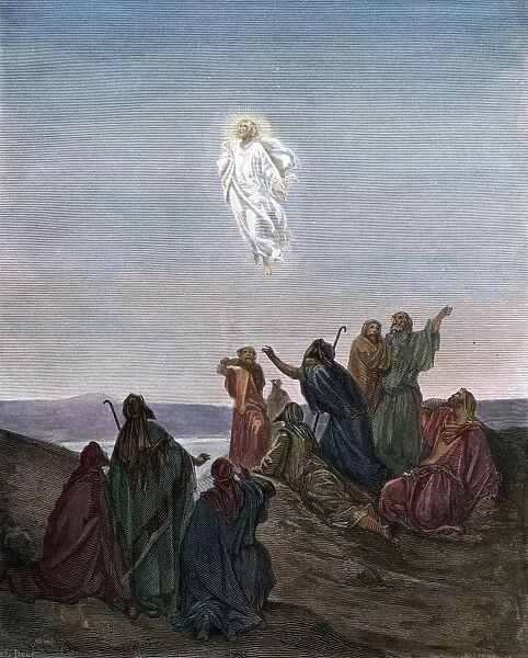 THE ASCENSION. Christ ascending to heaven. Illustration, c18th century