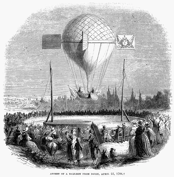 Ascent of a balloon from Dijon, France, 25 April 1784