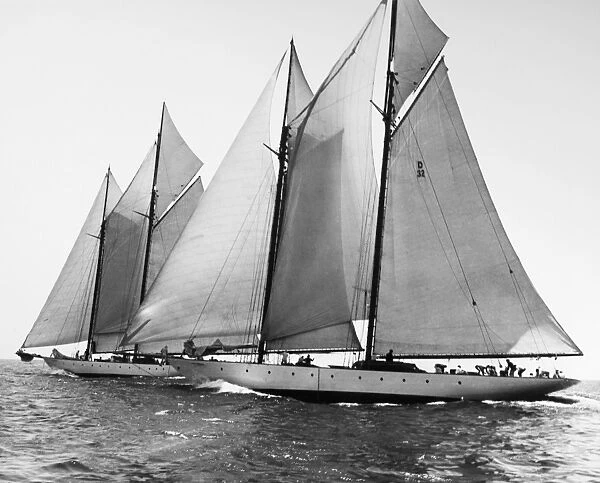 ASTOR CUP YACHT RACE, 1921. Competing yachts in the Astor Cup yacht race in Narragansett Bay