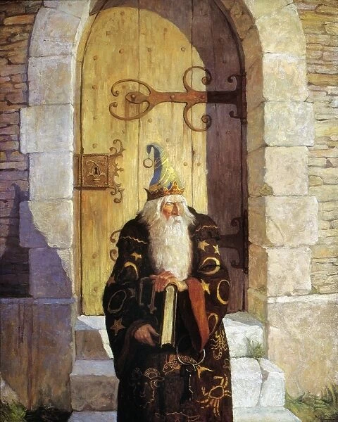 The Astrologer. Oil on canvas, 1916, by N. C. Wyeth, for The Mysterious Stranger by Mark Twain
