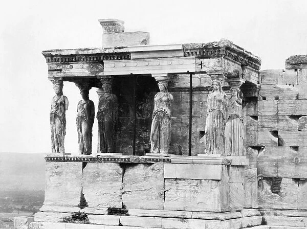 ATHENS: ERECHTHEION. Caryatid porch of the Erechtheion on the Acropolis in Athens, Greece