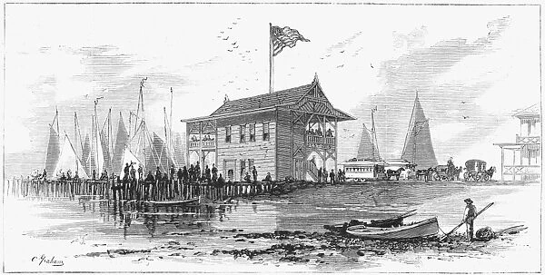 ATLANTIC CITY, 1879. Atlantic City - The Inlet. Engraving, 1879