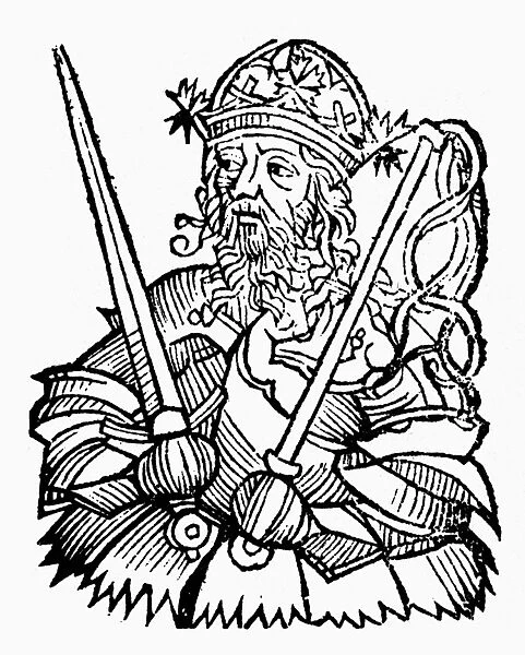 ATTILA (c406-453). King of the Huns. Woodcut from the Nuremberg Chronicle, 1493