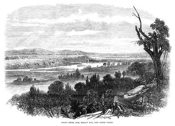 AUSTRALIA: COOKs RIVER, 1865. Cooks River Dam in Botany Bay, New South Wales, Australia