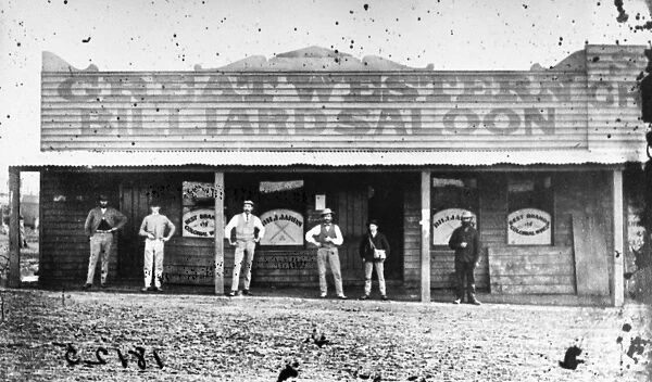 AUSTRALIA: GOLD RUSH, 1872. Great Western a billiard saloon in Gulgong, New South Wales