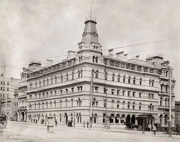 AUSTRALIA: MELBOURNE, c1900. Menzies Hotel on the corner of Bourke Street South