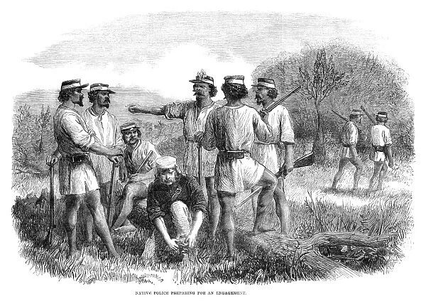 AUSTRALIA: QUEENSLAND, 1863. Native Police Preparing for an Engagement by removing