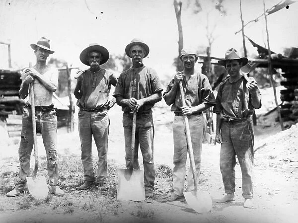 AUSTRALIA: WORKMEN, c1900. Workmen of Australia. Photographed c1900