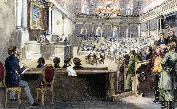 AUSTRIAN ASSEMBLY, 1848. The meeting of the first Austrian Constituent Assembly