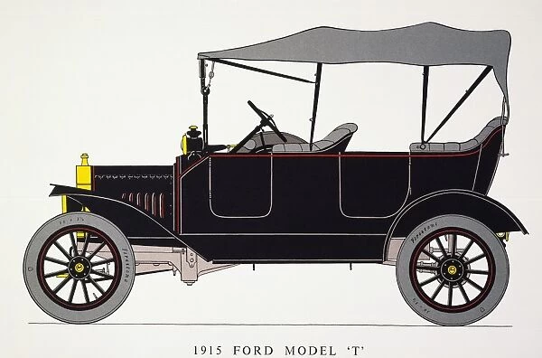 AUTO: MODEL T FORD, 1915. Model T Ford with touring body, 22 HP