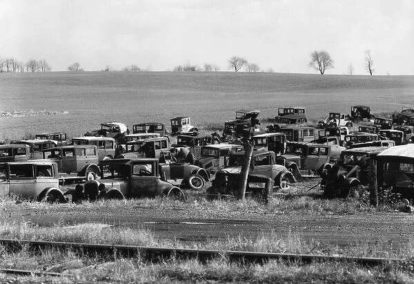 AUTOMOBILE DUMP, 1935. A car dump near Easton, Pennsylvania. Photograph by Walker Evans