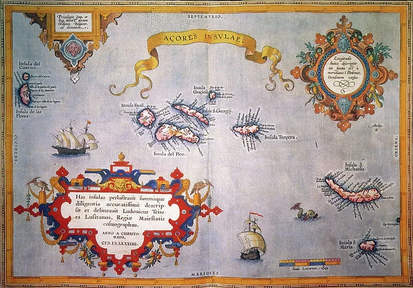 AZORES MAP, c1584. Engraved map by Abraham Ortelius