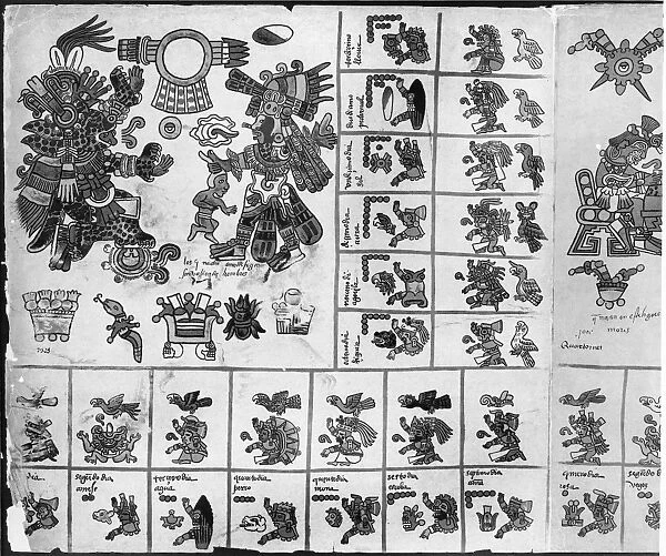 AZTEC: CODEX BORBONICUS. Page three of the Codex Borbonicus, written by Aztec priests