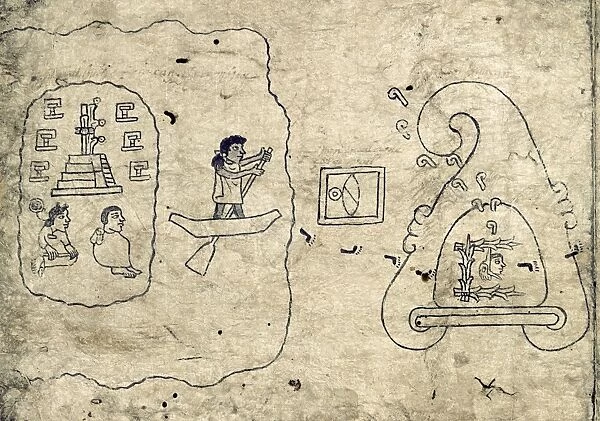 AZTEC MIGRATION. Aztecs leaving homeland (Aztlan)