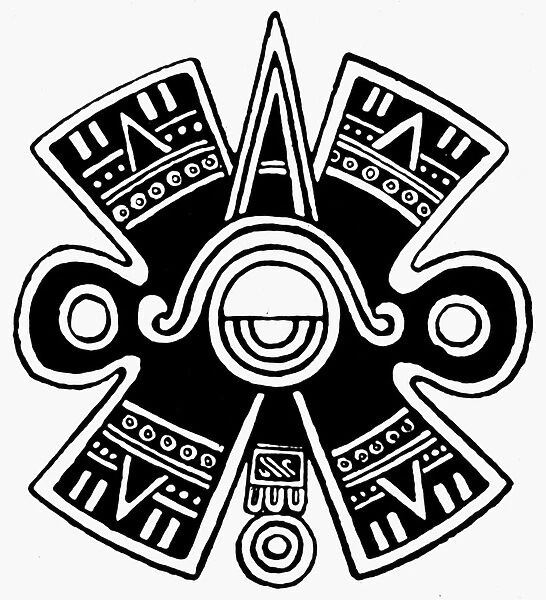 AZTEC UNIVERSE. The Aztec hieroglyphic symbol of the movement of the universe