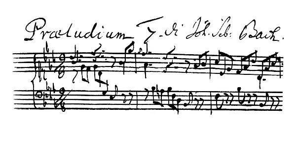 BACH: MANUSCRIPT, 1744. The beginning of the autograph manuscript of Prelude No
