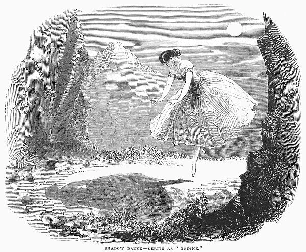 BALLET: ONDINE, 1843. Shadow dance from a performance of Ondine, choreographed by Jules Perrot with music by Cesare Pugni. Fanny Cerrito in the title role. English wood engraving, 1843