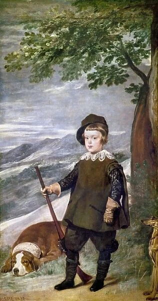 BALTASAR CARLOS (1629-1646). Prince of Asturias, son of Philip IV. At age six in a hunting outfit