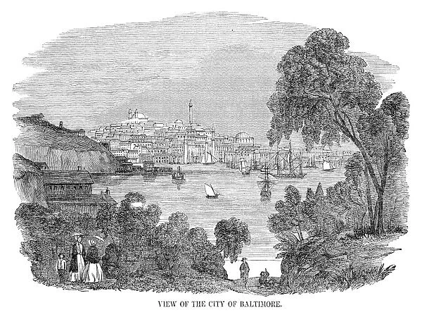 BALTIMORE, 1857. View of the city of Baltimore, Maryland. Wood engraving, American