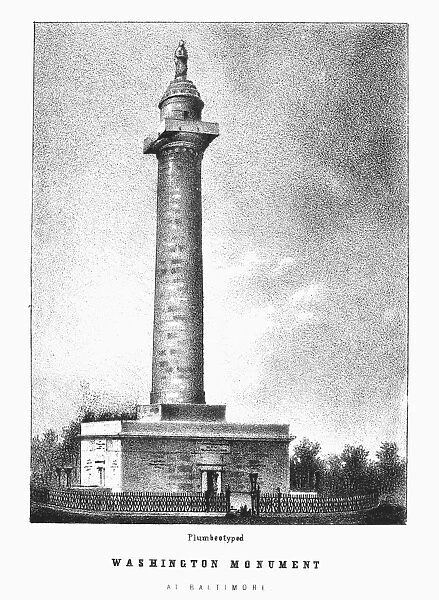 BALTIMORE: MONUMENT. Washington Monument at Baltimore, Maryland. Plumbeotype, 19th century
