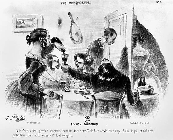 BALZAC: LE PERE GORIOT. Une Pension Bourgeoise. Lithograph illustration, 1840