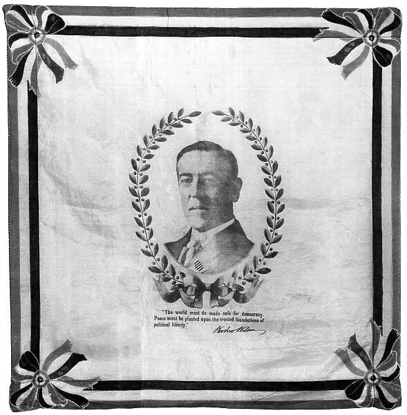 Bandana printed with the face of Woodrow Wilson, the 28th President of the United States, 1916