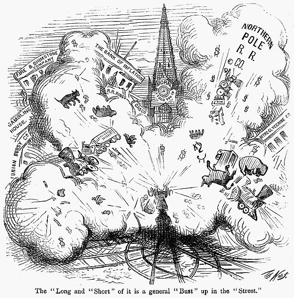BANK PANIC, 1873. The Long and Short of it is a General Bust up in the Street