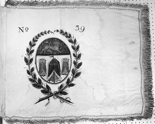 Banner carried by Boston journeyman tailors during a procession honoring President George Washington, 1789