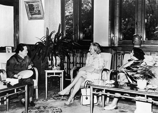BARBARA TUCHMAN (1912-1989). American author and historian. Tuchman (center) in China with Madame Sun Yat-Sen, Soong Ching-Ling (far left). Photographed c1970