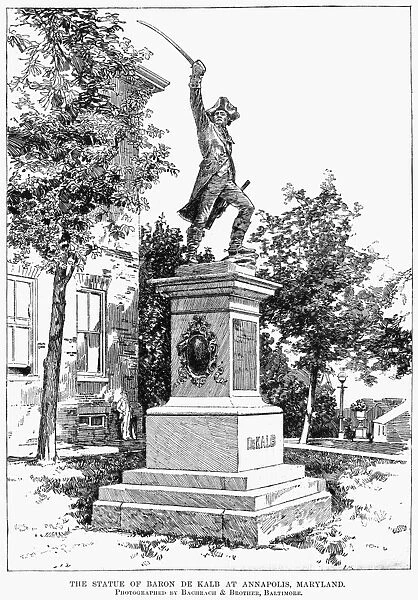 BARON DE KALB (1721-1780). Baron Johann de Kalb. German soldier. Statue of de Kalb at Annapolis